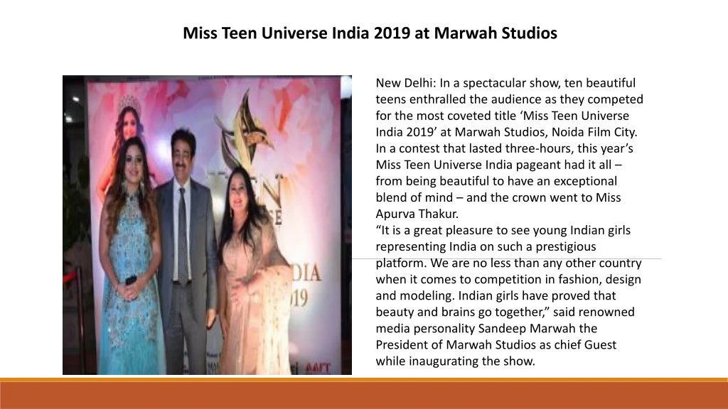 miss teen universe india 2019 at marwah studios