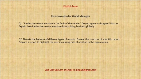 Annamalai Study Material by DistPub – Communication For Global Managers