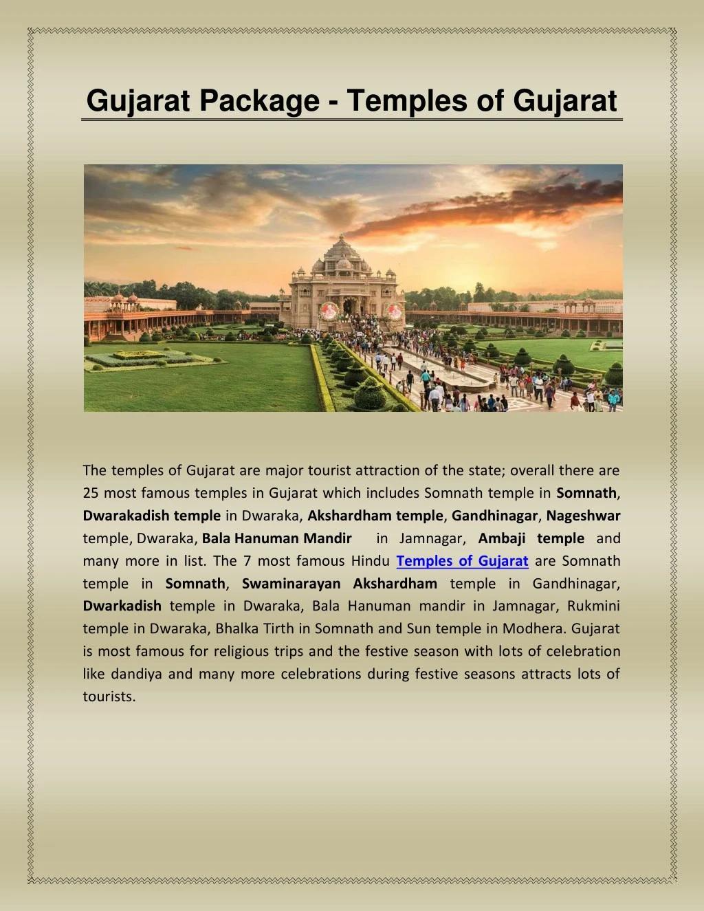 gujarat package temples of gujarat