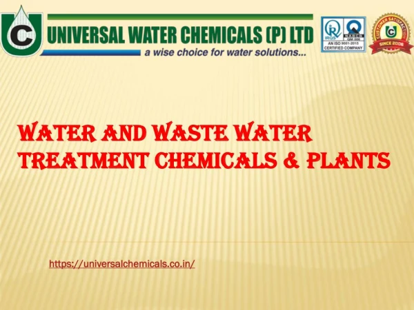 Water, Wastewater Treatment Chemicals & Plants