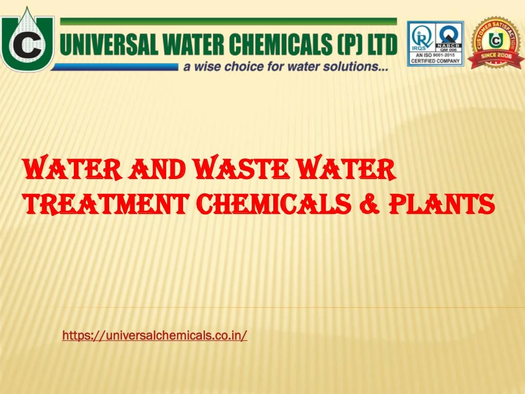 water and waste water treatment chemicals plants