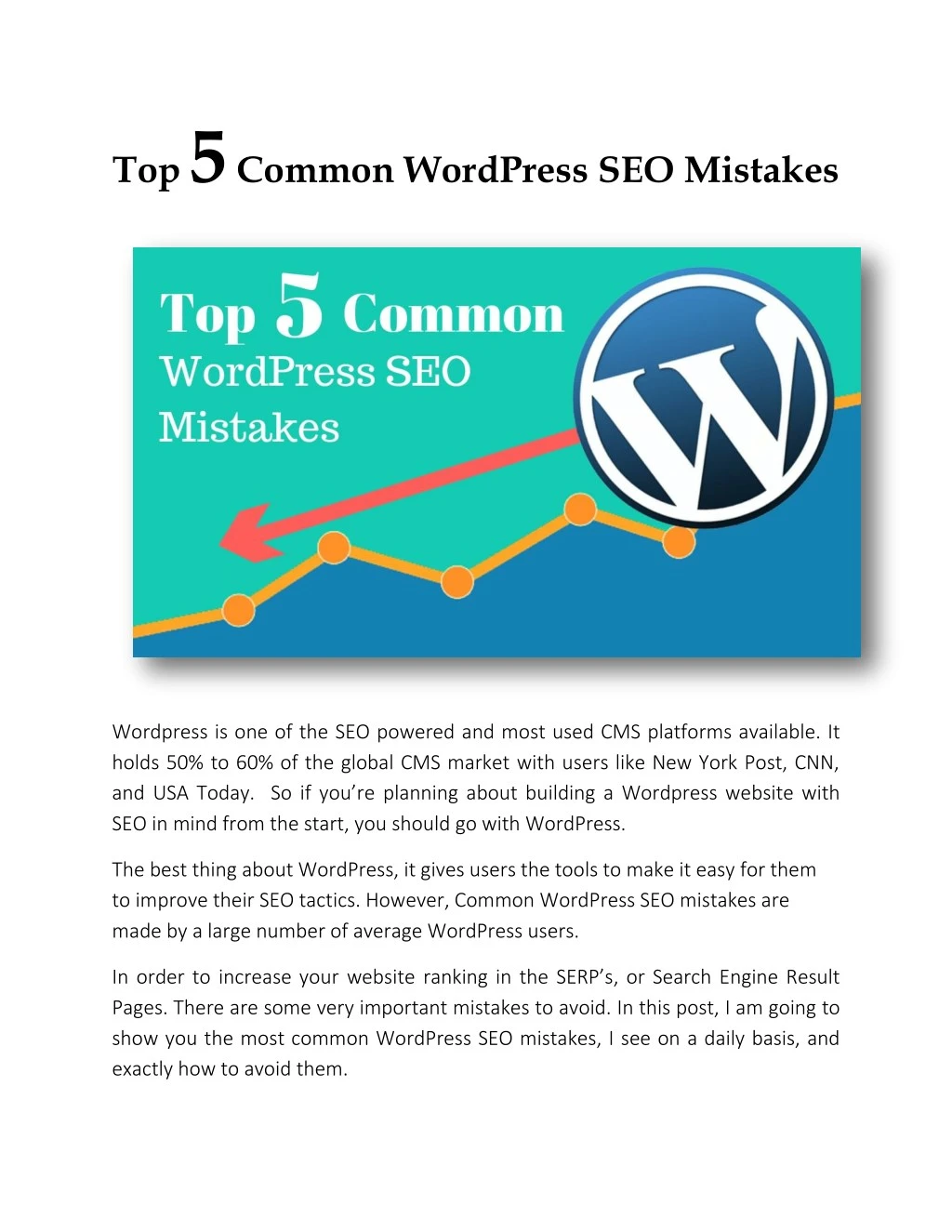 top 5 common wordpress seo mistakes
