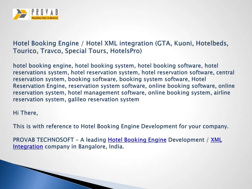 hotel booking engine hotel xml integration