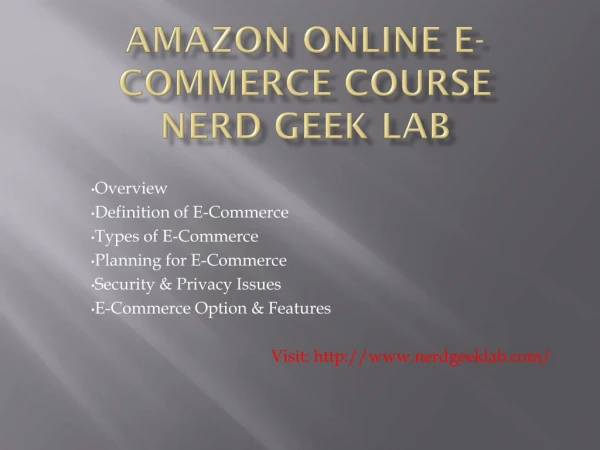 Amazon Online E Commerce Course Nerd Geek Lab