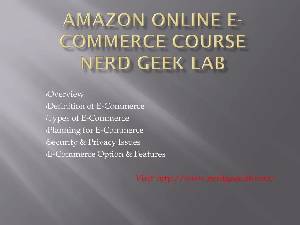 amazon online e commerce course nerd geek lab
