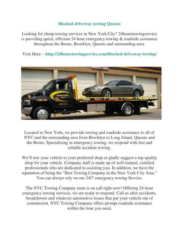 towing service New York City