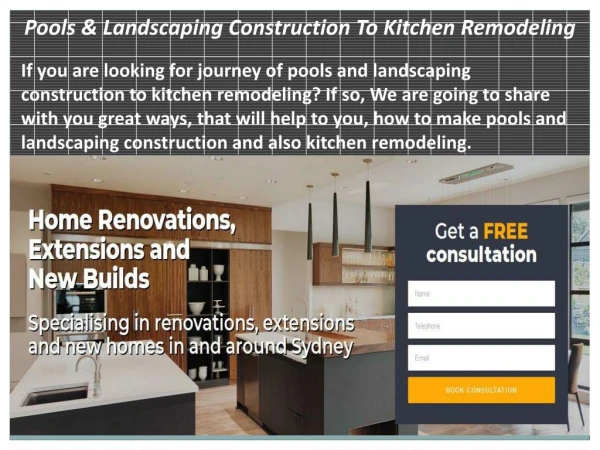 Pools & Landscaping Construction To Kitchen Remodeling