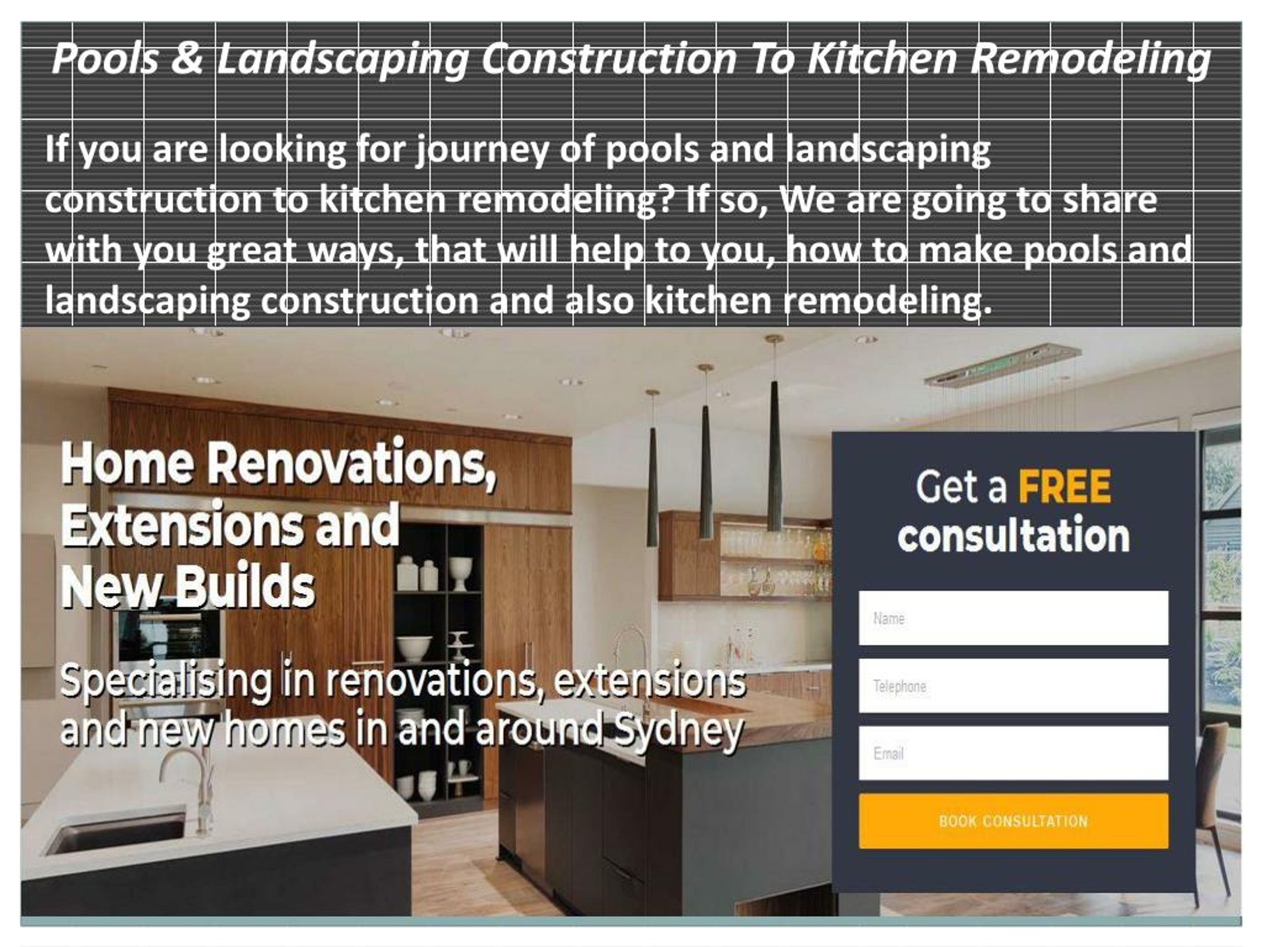 PPT - Pools & Landscaping Construction To Kitchen Remodeling PowerPoint ...