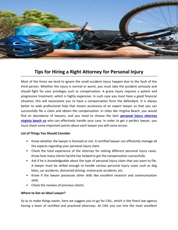 Tips for Hiring a Right Attorney for Personal Injury