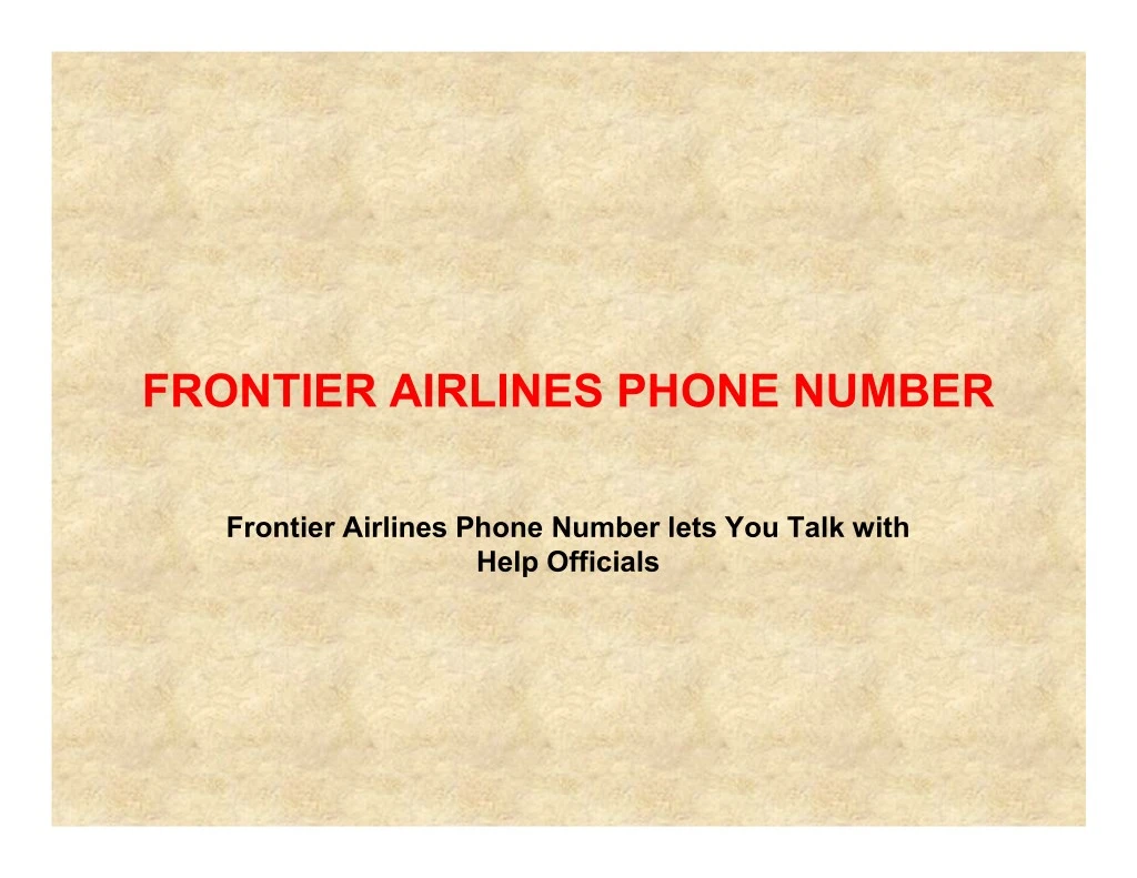 frontier airlines phone number