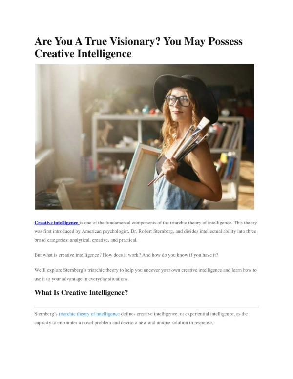 Creative Intelligence