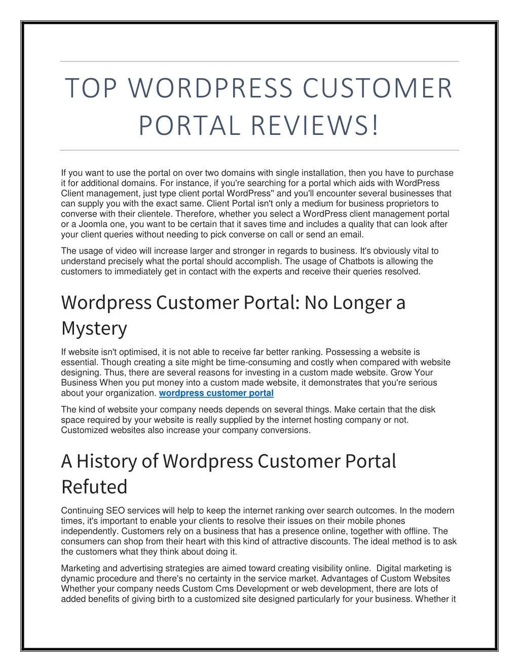 top wordpress customer portal reviews