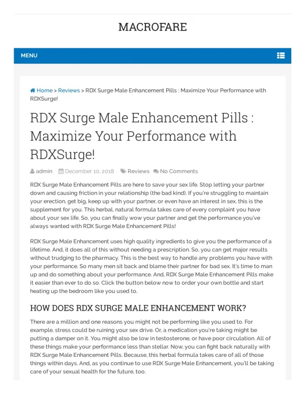 Indications Of Rdx Surge