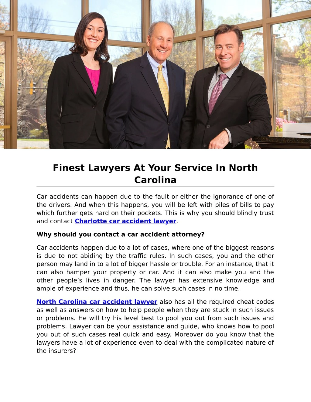 finest lawyers at your service in north carolina