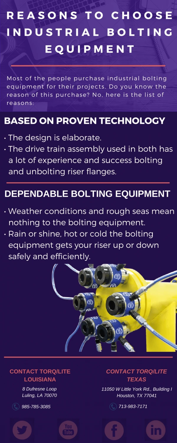 Reasons To Choose Industrial Bolting Equipment