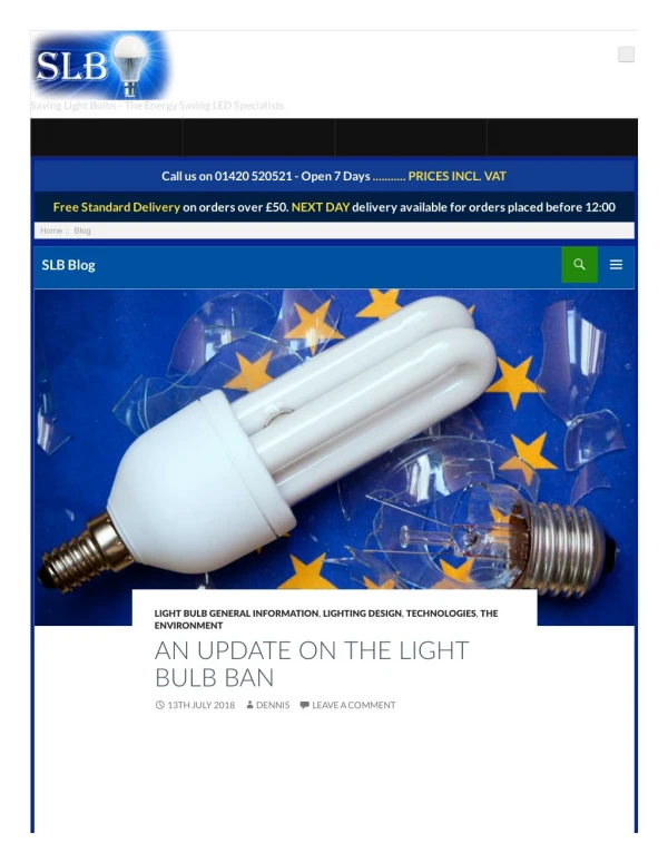 AN UPDATE ON THE LIGHT BULB BAN - Saving Light Bulbs