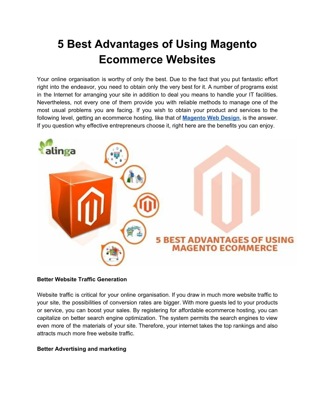 5 best advantages of using magento ecommerce