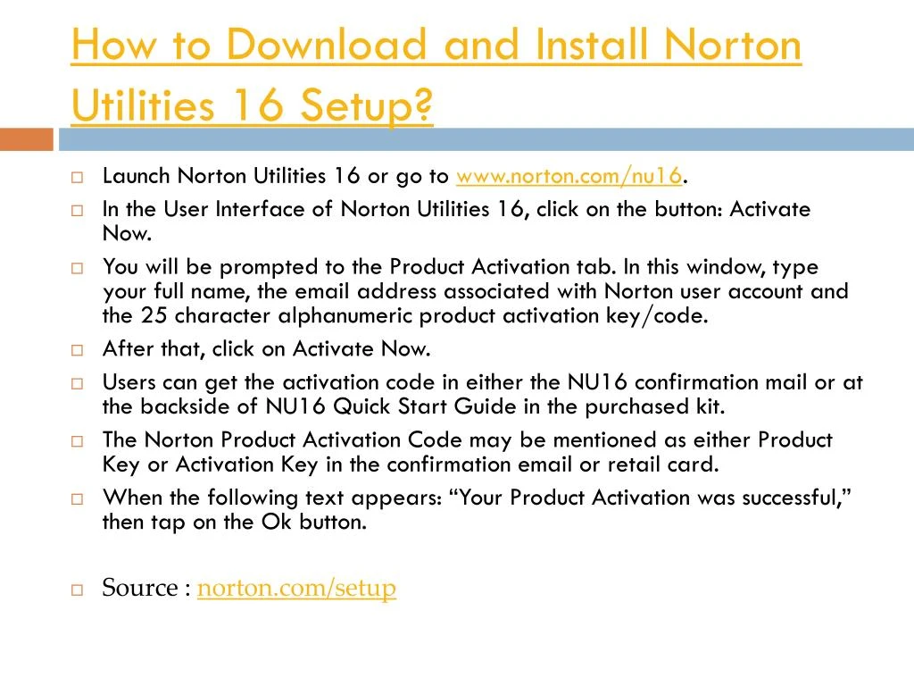 how to download and install norton utilities 16 setup