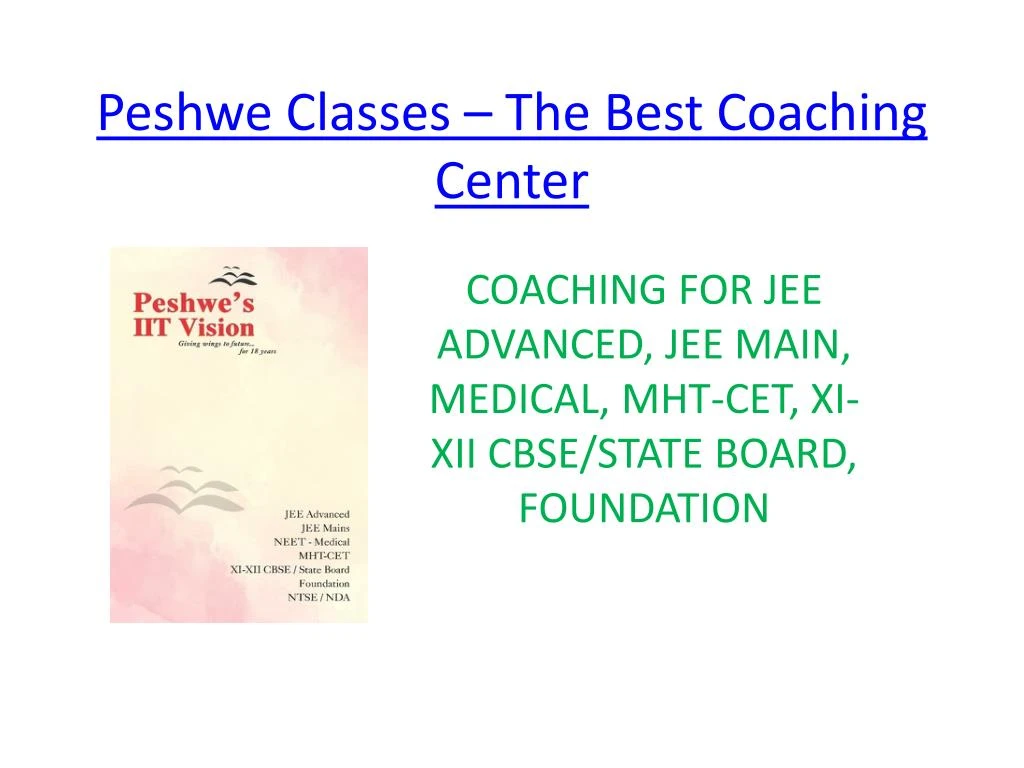 peshwe classes the best coaching center