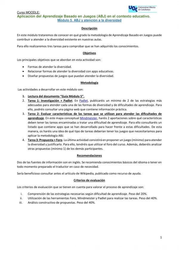 curso moodle aplicaci n del aprendizaje basado