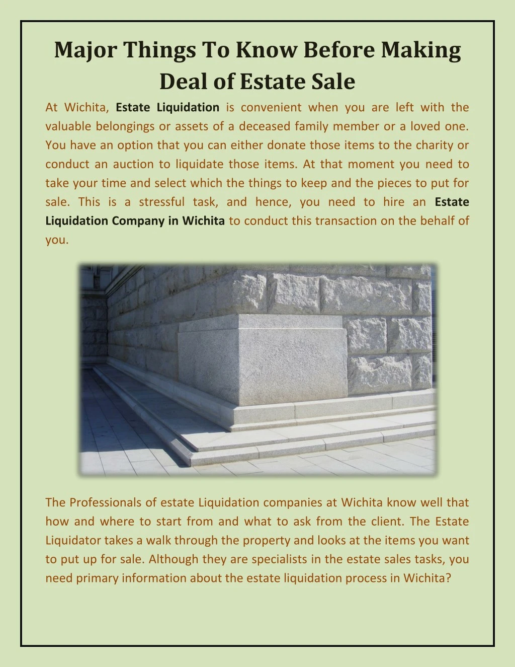 major things to know before making deal of estate