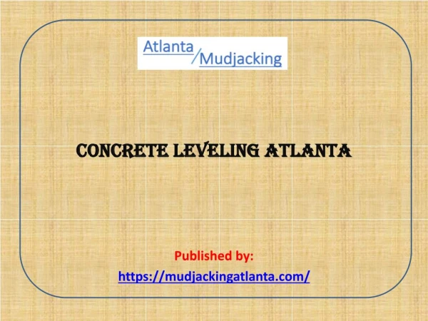 Concrete Leveling Atlanta