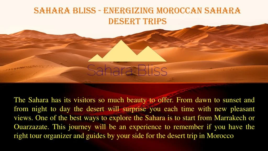 sahara bliss energizing moroccan sahara desert