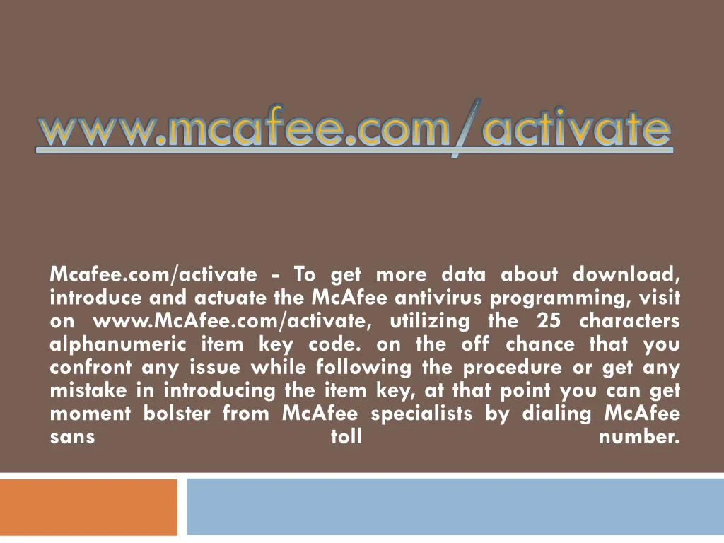 www mcafee com activate