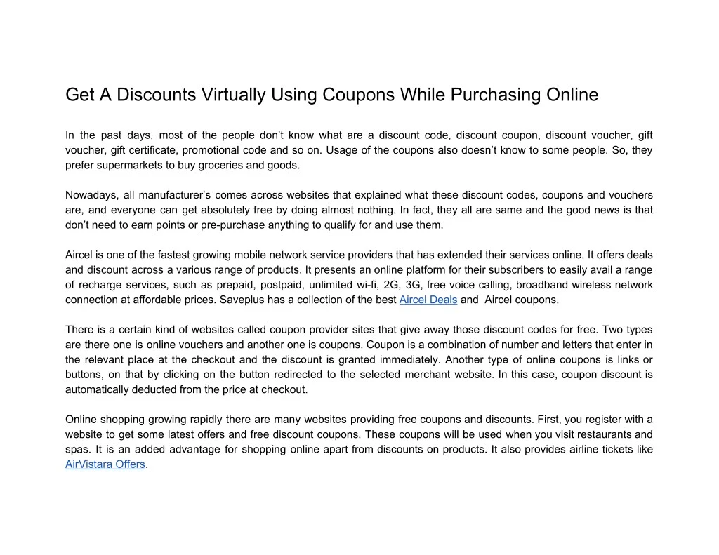 get a discounts virtually using coupons while