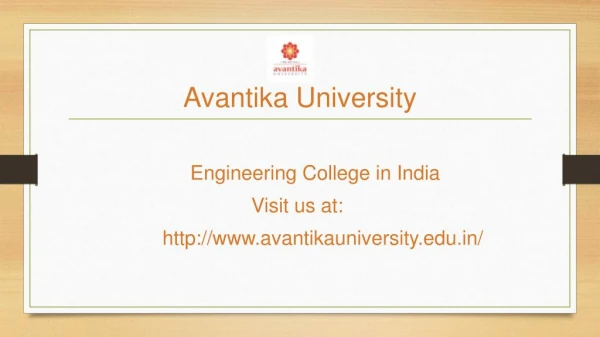 Engineering Colleges in India - Avantika university