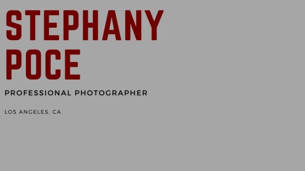 Top Photographer In Losangeles , Ca | Stephany Poce