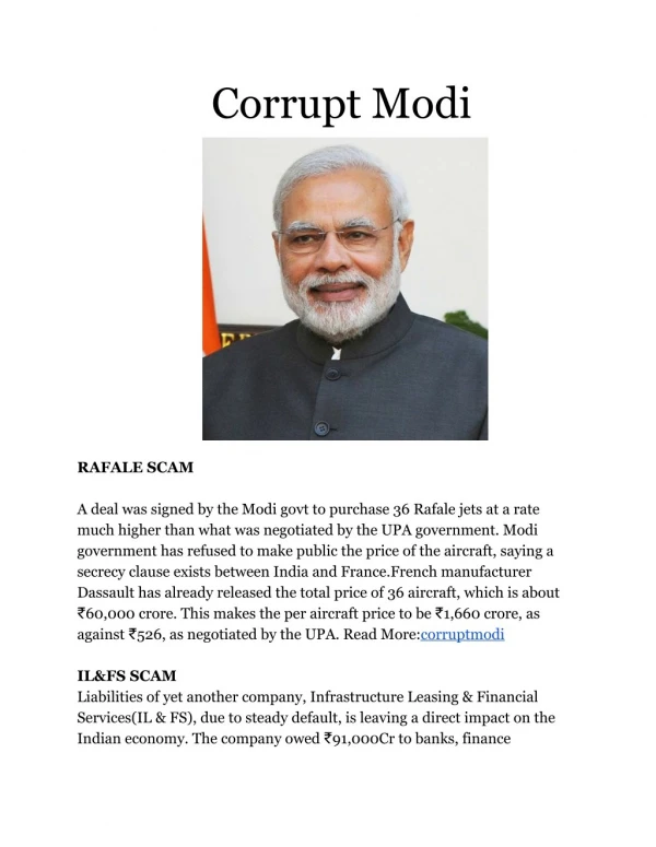 Corrupt Modi | Your one-stop place for BJP scams