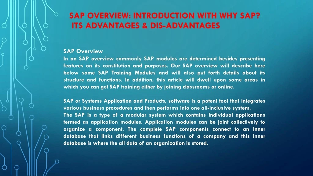 sap overview introduction with