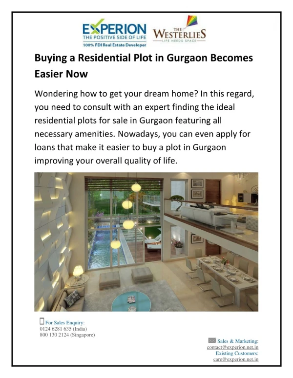 Buying a Residential Plot in Gurgaon Becomes Easier Now