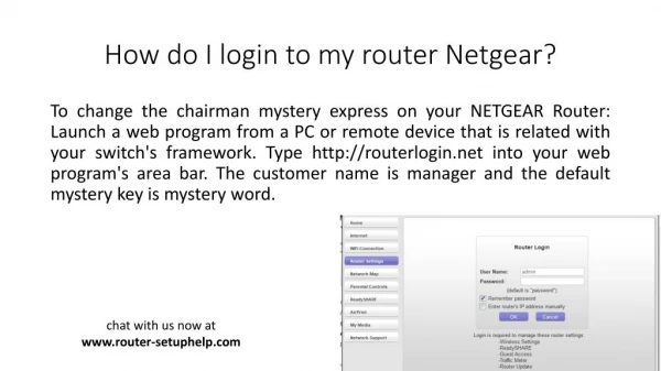 How do I login to my router Netgear?