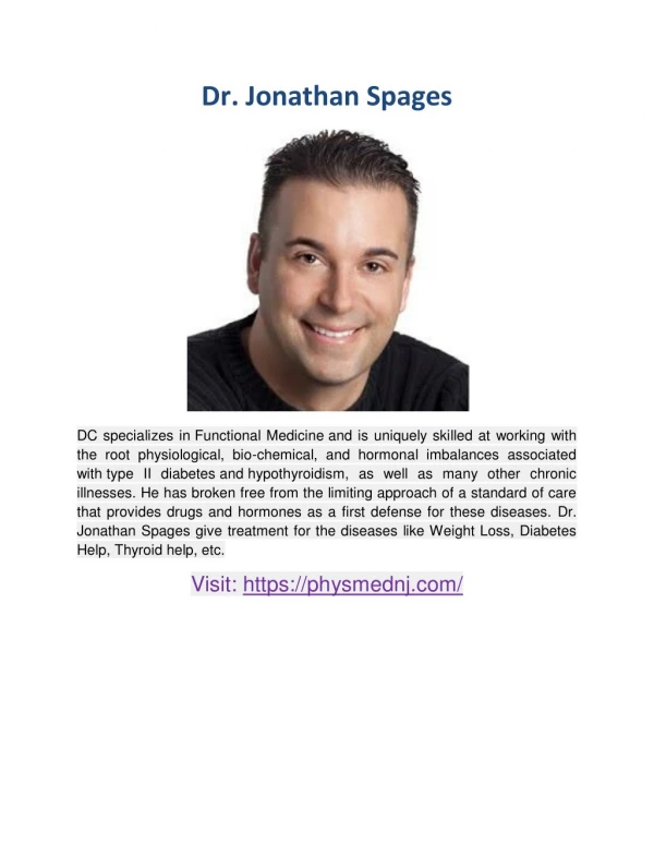 Dr. Jonathan Spages - Health Center of New Jersey