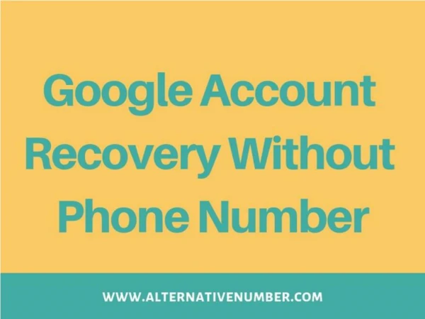 How To Recover Google Account Without Phone Number
