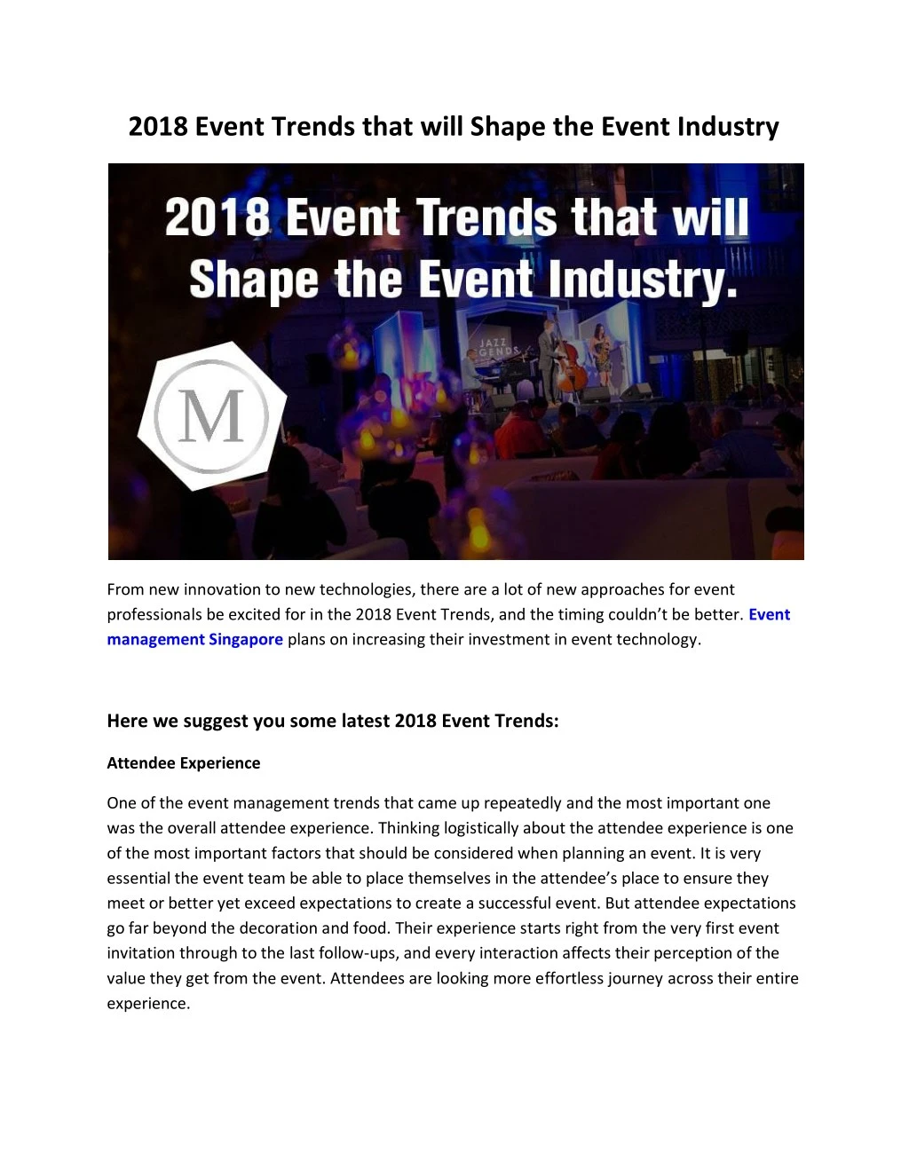 2018 event trends that will shape the event