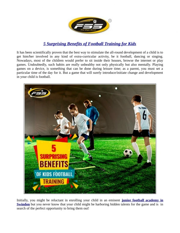 5 Surprising Benefits of Football Training for Kids