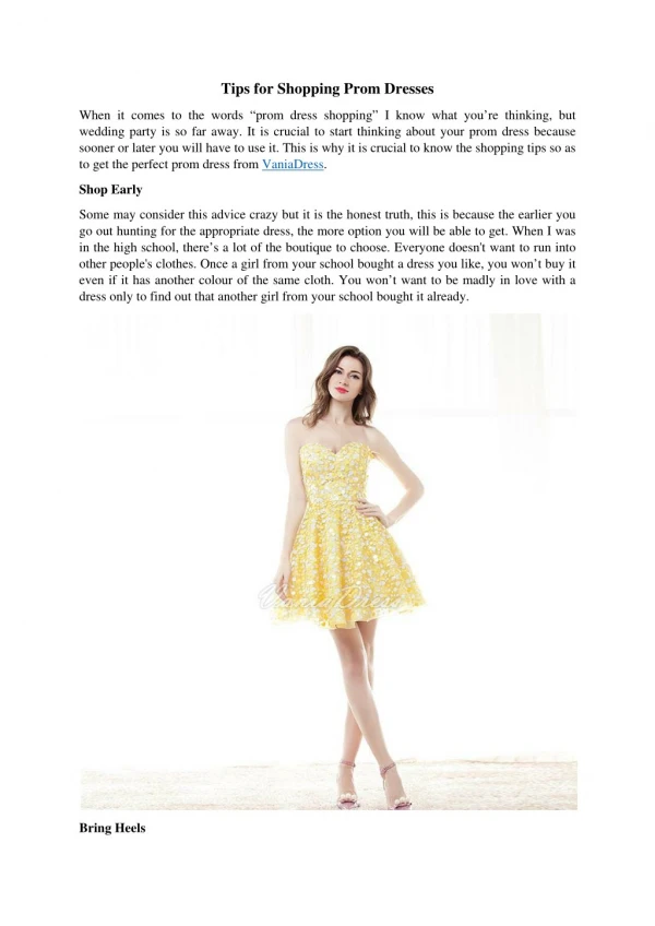 Tips for Shopping Prom Dresses-VaniaDress