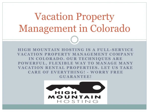 Vacation Property Management in Colorado | High Mountain Hosting