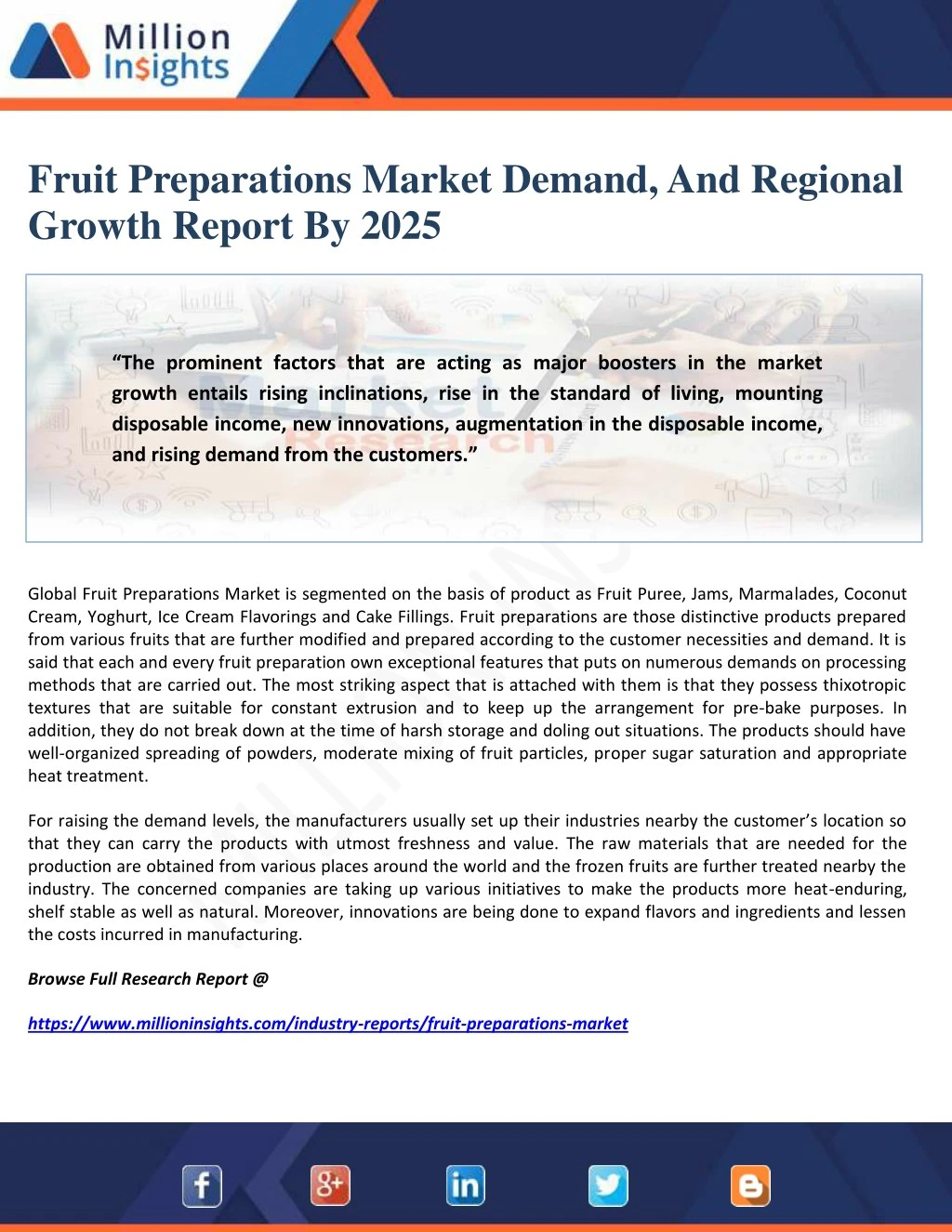 fruit preparations market demand and regional