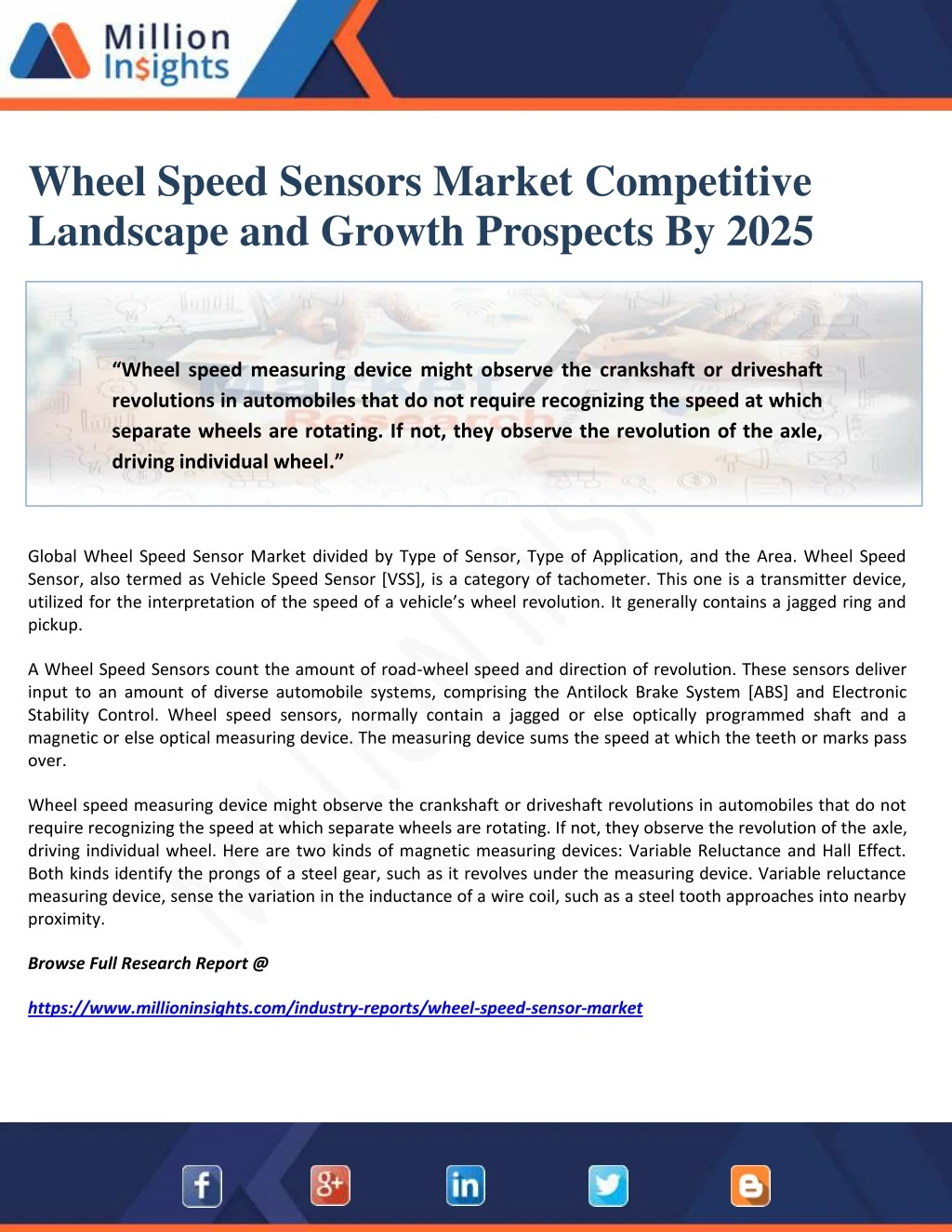 wheel speed sensors market competitive landscape