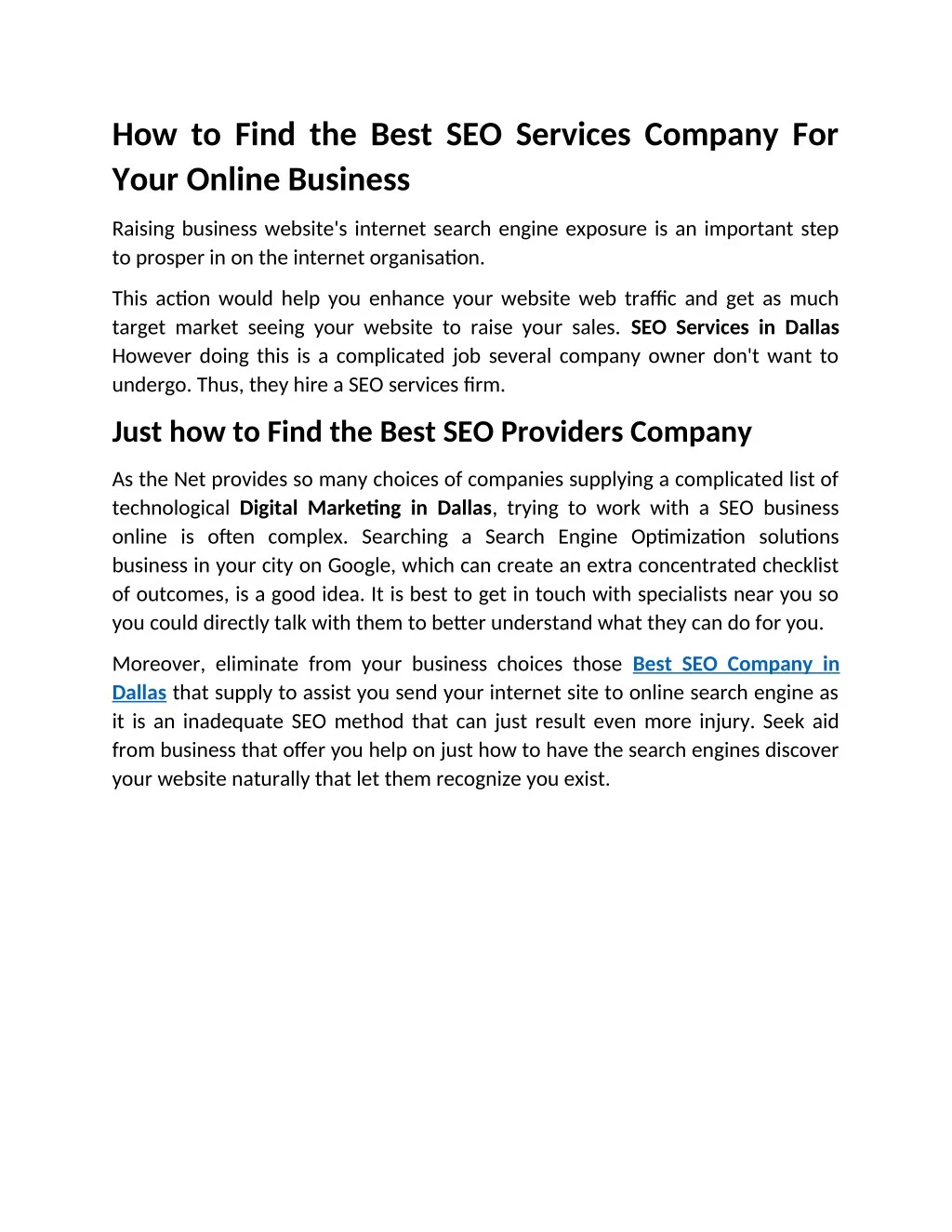 how to find the best seo services company