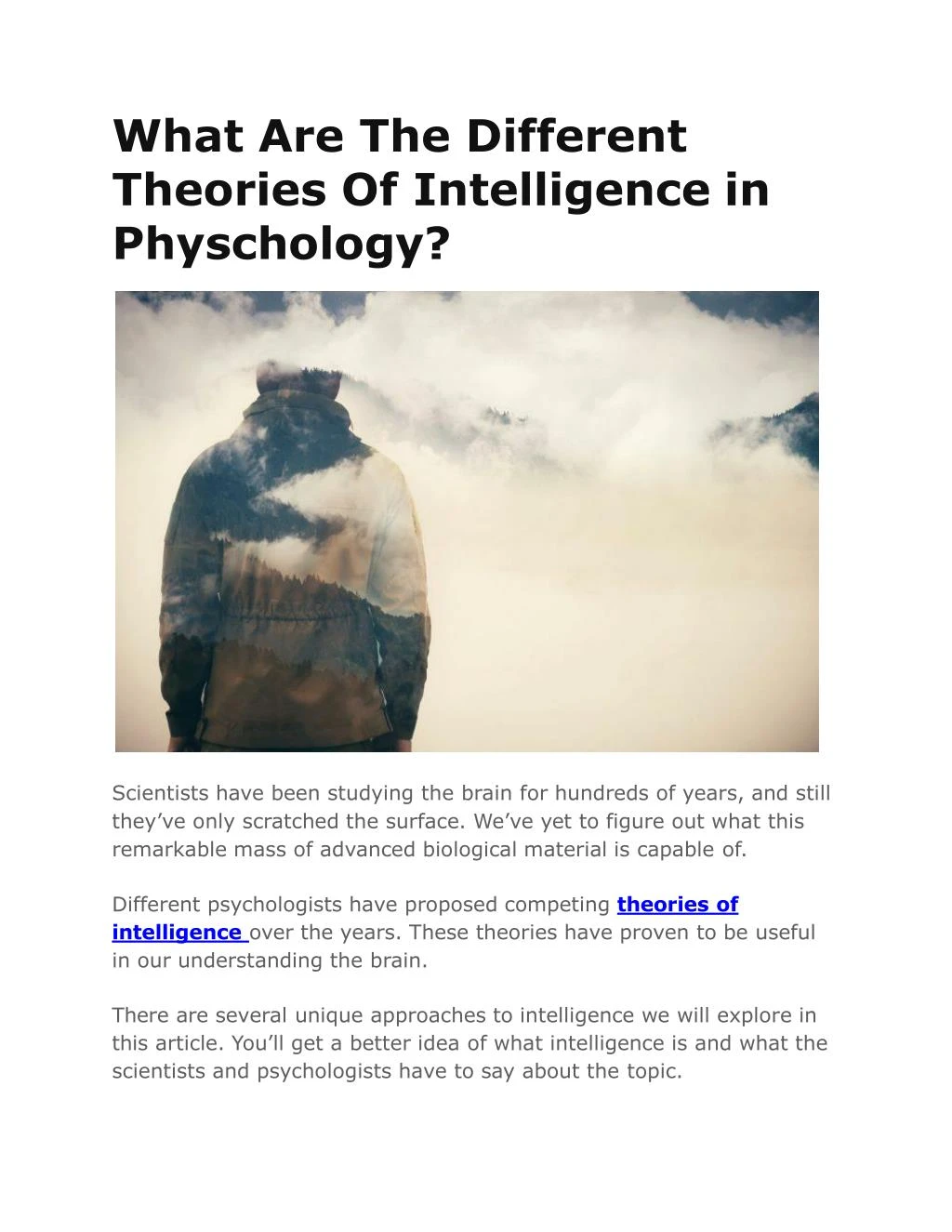 what are the different theories of intelligence in physchology