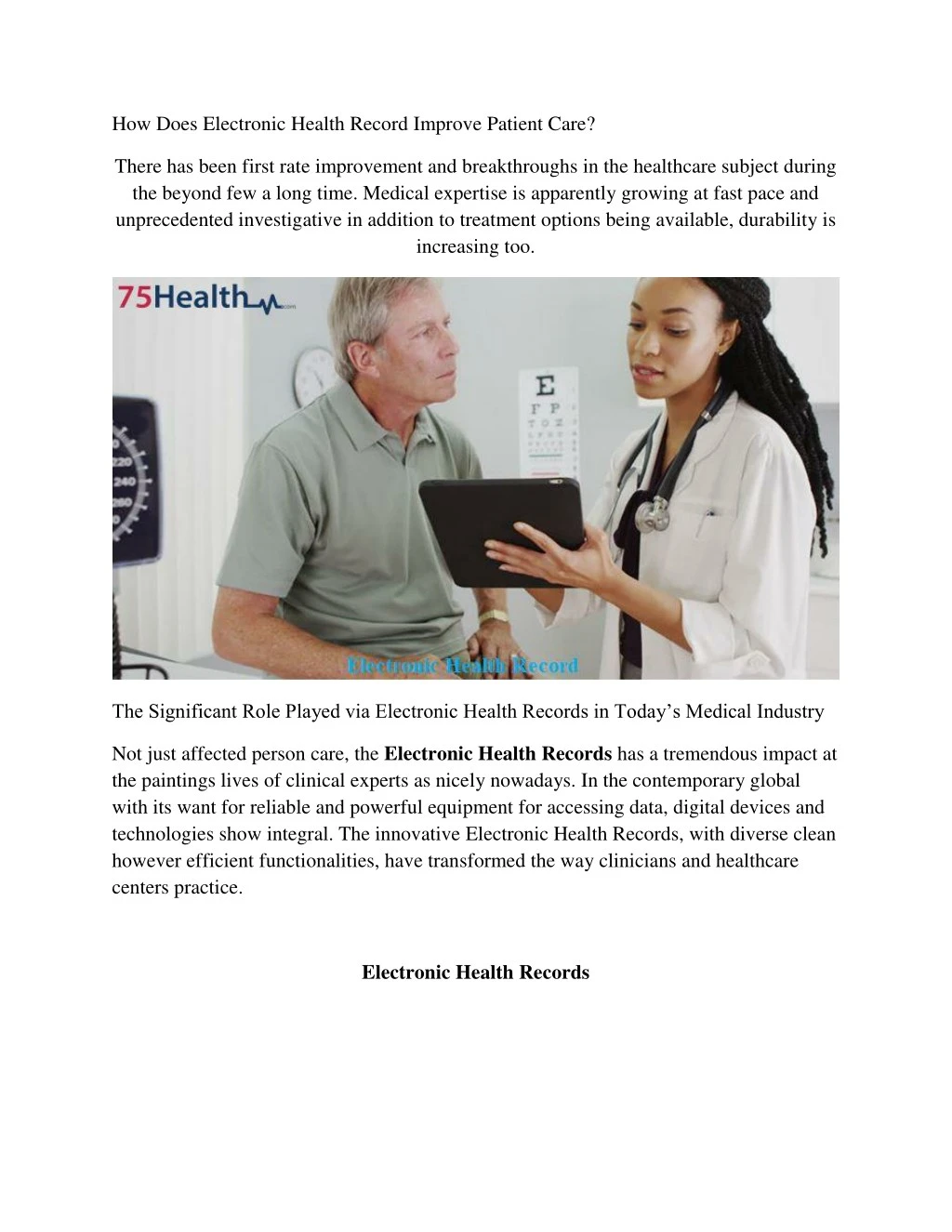 how does electronic health record improve patient