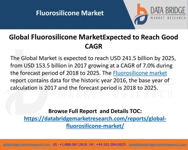 Fluorosilicone Market Demand, Market Scope, Growth Analysis, Research Forecasting 2018