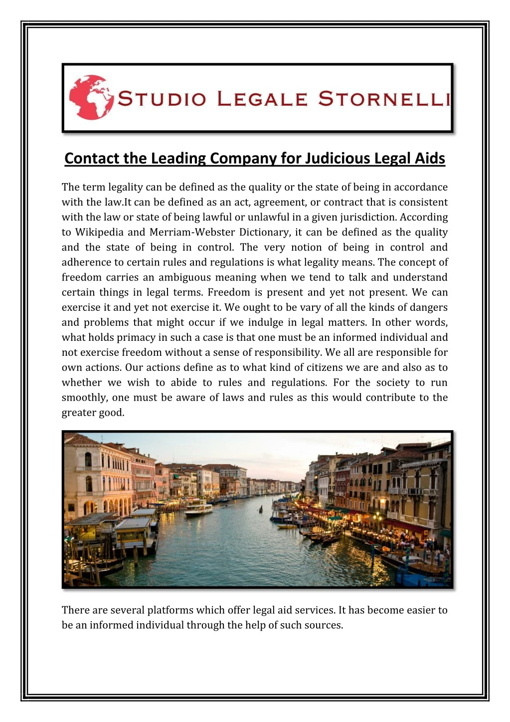 contact the leading company for judicious legal