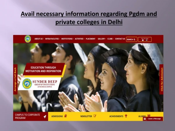 Avail necessary information regarding Pgdm and private colleges in Delhi