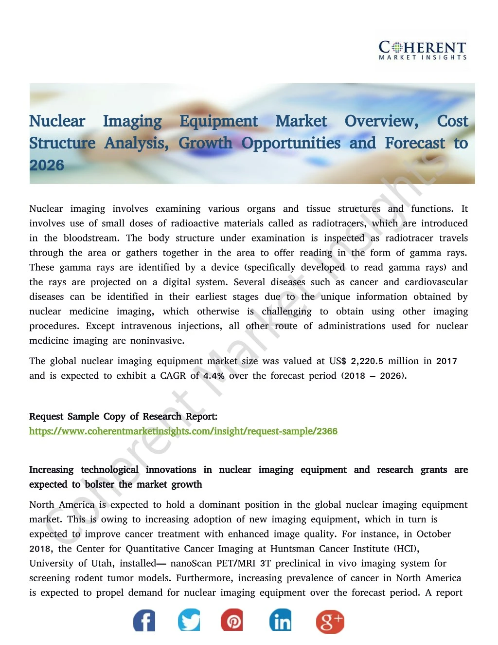 nuclear imaging equipment market overview cost